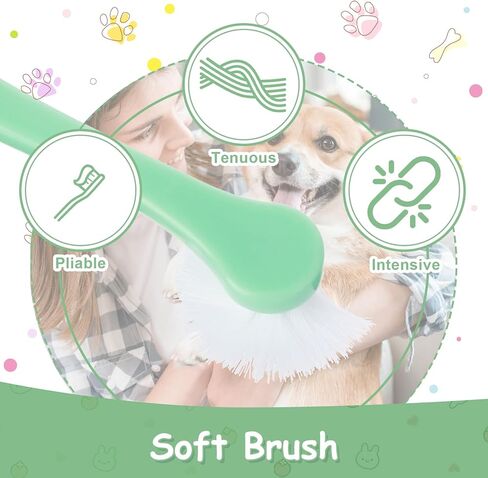 Lusofie 4pcs Dog Toothbrush Mini Head Puppy Toothbrush for Pet Toothbrush Cleaning Kit，Small Tooth Brush for Puppies Cat Tooth Brush Soft Bristles Small Dog Toothbrush Brushing Kit in Kuwait