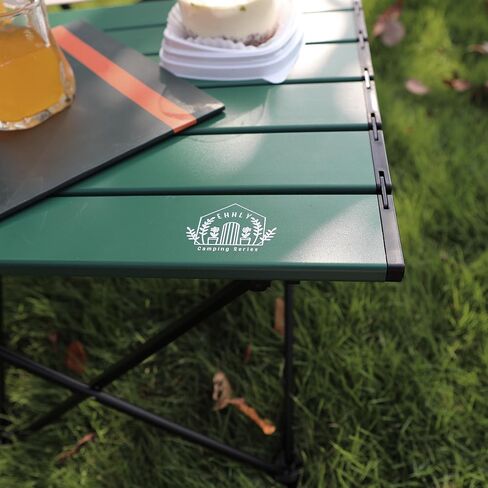 Portable Folding Camping Table, Large Compact Aluminum Beach Picnic Table, Lightweight Collapsible Outdoor Camp Tables That Folds & Rolls Up, Beach Gear Essentials Camp Accessories, Sylvan Green in Saudi Arabia