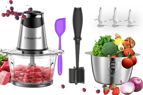 400W Electric Food Processors，Small Meat Grinder with 8 Cup and 5 Cup，2 Speed，Food Chopper Electric with 3 Sets 4 Bi-Level Blades，Meat chopper for home Use & Baby Food in Saudi Arabia