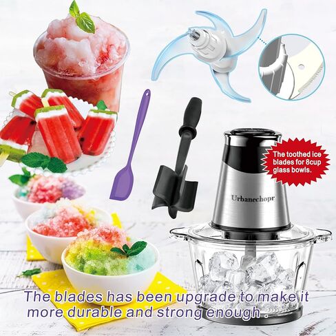 400W Electric Food Processors，Small Meat Grinder with 8 Cup and 5 Cup，2 Speed，Food Chopper Electric with 3 Sets 4 Bi-Level Blades，Meat chopper for home Use & Baby Food in Saudi Arabia