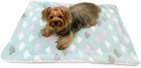 Klippo Double Layered Ultra Plush Dog/Puppy Blanket/Mat/Padding/Cover/Throw/Spread (Fluffy Clouds, Large) in Kuwait