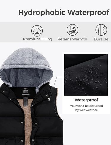 سترة منتفخة بغطاء للرأس للرجال من Wantdo معاطف شتوية خفيفة الوزن وسترة منتفخة دافئة in Kuwait