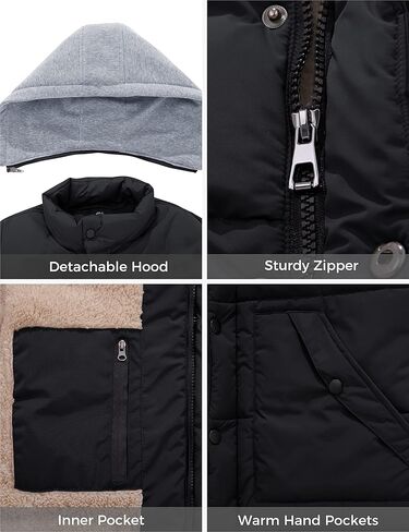 سترة منتفخة بغطاء للرأس للرجال من Wantdo معاطف شتوية خفيفة الوزن وسترة منتفخة دافئة in Kuwait