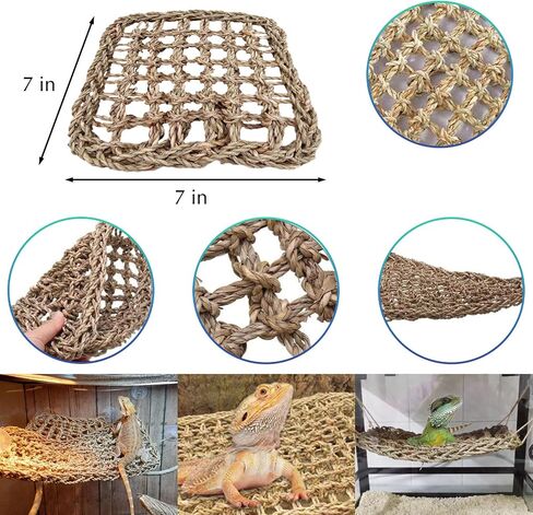 Hamiledyi 10PCS Bearded Dragon Tank Accessories Reptile Hammock with Jungle Vines Artificial Plants Leaves Reptile Terrarium Decoration Set Habitat Decor Accessories for Lizard Gecko Chameleon Snake in Saudi Arabia