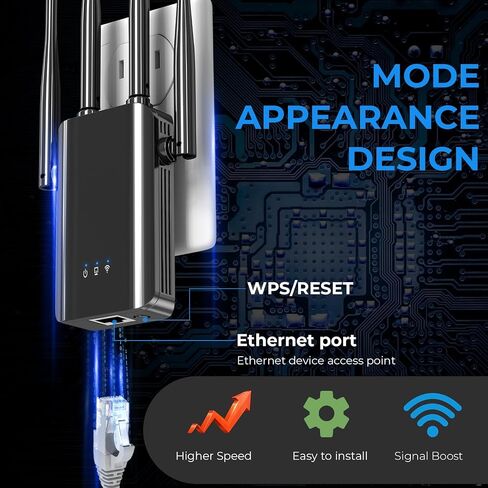 Newest 2025 WiFi Extender Signal Booster, 200% More Coverage Than Ever, Longest Range Wireless Internet Repeater and Signal Amplifier w/Ethernet Port, 6X Faster Access Point,1-Tap Setup in Saudi Arabia