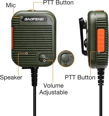 BAOFENG مكبر صوت تكتيكي ميكروفون لراديو لحم الخنزير المحمول اتجاهين راديو UV-25 UV-5R 5RM BF-F8HP in Saudi Arabia