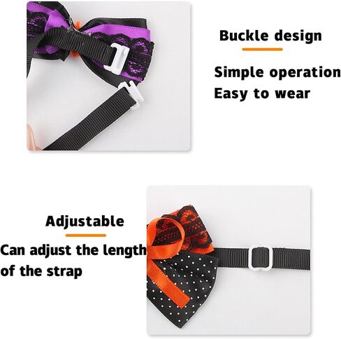 Halloween cat Collar with Bow tie, Detachable Skeleton Kitten tie, Pumpkin Autumn Kitten Collar, Halloween Costume for Cats, Suitable for Both Male and Female Cats in Saudi Arabia