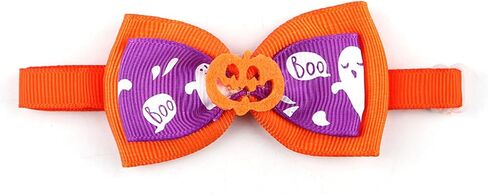 Halloween cat Collar with Bow tie, Detachable Skeleton Kitten tie, Pumpkin Autumn Kitten Collar, Halloween Costume for Cats, Suitable for Both Male and Female Cats in Saudi Arabia