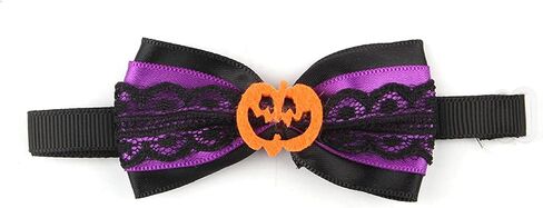 Halloween cat Collar with Bow tie, Detachable Skeleton Kitten tie, Pumpkin Autumn Kitten Collar, Halloween Costume for Cats, Suitable for Both Male and Female Cats in Saudi Arabia