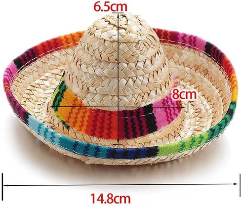 2pcs Pet Straw Hat, Mexican Cap, Colorful Sombrero Cat Costume in Saudi Arabia