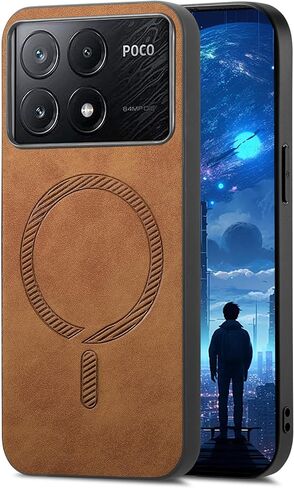 حافظة Ysnzaq مغناطيسية لهاتف Xiaomi Poco X6 Pro 5G، حافظة هاتف جلدية رفيعة للغاية من مادة TPU تدعم الشحن اللاسلكي لهاتف Xiaomi Poco X6 Pro 5G CC أرجواني in Saudi Arabia