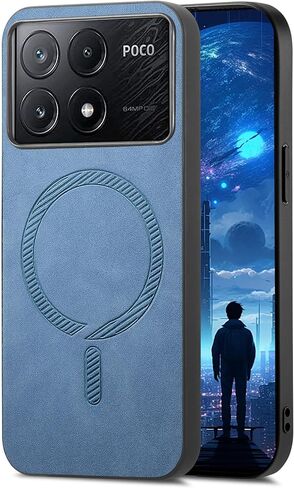 حافظة Ysnzaq مغناطيسية لهاتف Xiaomi Poco X6 Pro 5G، حافظة هاتف جلدية رفيعة للغاية من مادة TPU تدعم الشحن اللاسلكي لهاتف Xiaomi Poco X6 Pro 5G CC أرجواني in Saudi Arabia