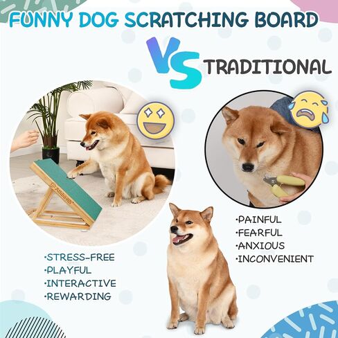 Athbavib Dog Nail Scratch Board, Dog Nail Scratch Pad with Treat Box,Replaceable Sandpaper,Dog Grooming Supplies,Pet Nail Trimmer for Small Medium Large Dogs in Saudi Arabia