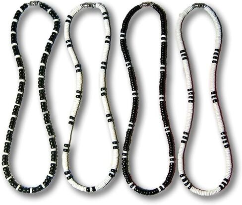 Native Treasure - Men's Set of 4 Puka Shell and Coco Bead Surfer Necklaces #2-5mm (3/16") in Saudi Arabia