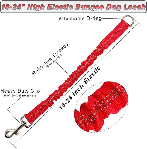 Short Dog Leash Extender, 18 in Bungee Shock Absorbing, Nylon Multifunctional Dog Leash for Medium Large Dogs Walking Training Running (Green) in Kuwait