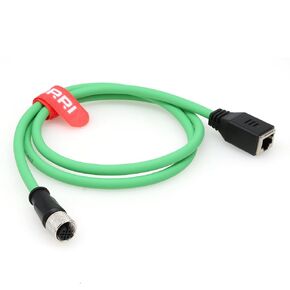DRRI M12 4-pin D Code Female to RJ45 Female Cat5E Profinet/Ethernet Cable for Industrial Sensors