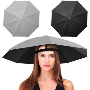JOONOR Umbrella Hat Pack of 2 -Fishing Umbrella Hat Folding Adjustable Sun Rain Cap,Anti-UV Waterproof Hands Free Umbrellas in Kuwait