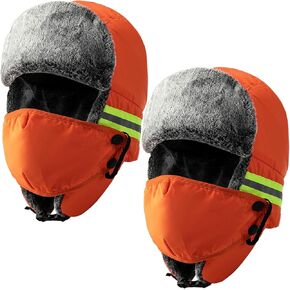 Winter Ice Fishing Trapper Hat,Warm Ice Fishing Trapper Cap Headwear,Cold Weather Warm Ski Hunting Hat with Earflap Face Mask