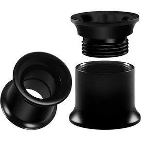 Pair of Black Acrylic Double Flared Flesh Tunnel Piercing Jewelry Stretcher Ear Plug Earring Lobe Tunnel in Kuwait