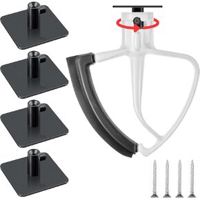 Dreyoo Stand Mixer Attachment Holders, 4 Pack Food Mixer Accessories Hooks Compatible with Kitchenaid All Stand Mixer Attachment for Storing Flex Edge Beater, Egg Stirrer, Dough Hook, More Accessories