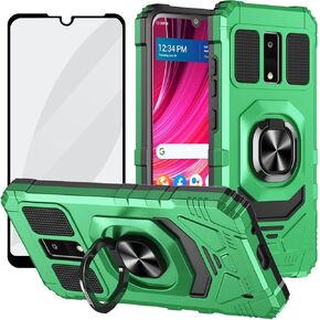Ailiber for Tracfone BLU View 4 Case, BLU B135DL Case with Screen Protector, Ring Kickstand for Magnetic Car Mount, Military Grade, Heavy Duty Shockproof Rugged Durable Phone Cover for View 4-Purple
