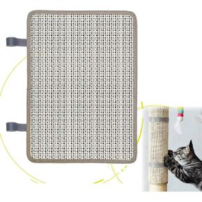 Cat Nail File Scratcher, Sisal Cat Scratch Pad Wrapped Around a Cat Scratcher Post or Cat Tower, Cat Nail File with 80 Aluminum Oxide Grit, to Help Protect Furniture and Help Trim Cat's Nails