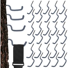 30 Pcs Tree Stand Bow Hanger Gear Holder Screw in Tree Steps Triple Accessory Hook Bow Hooks for Hunting Tree Stand Accessories