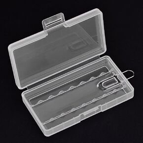 Zerone 8 AAA Battery Case Clear Plastic Battery Holder/Organizer/Container Storage Box with Hook, 5pcs