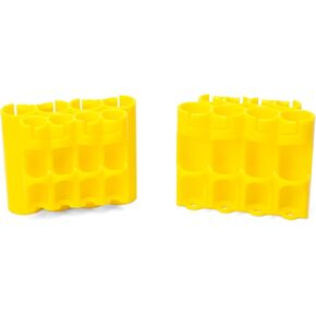 AA + AAA Combo Battery Storage Caddy (2 Pack), Yellow, Holds 4 AA + 4 AAA Batteries (Not Included)