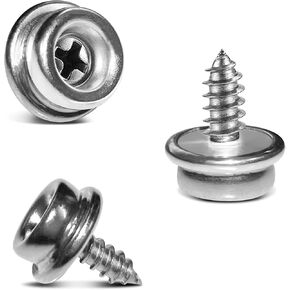 YeeBeny 50PCS Stainless Steel Screws Marine Grade Boat Canvas Snaps 3/8" inch Diameter Stainless Steel, Snaps for Boat Cover, Snap Screw Stud, Made of high-Quality Materials, not Easy to corrode