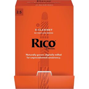 Rico by D'Addario Bb Clarinet Reeds, 2.0, 25Count Single Reeds