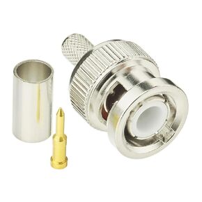 10PCS BNC Male Crimp Connector Video Header Solderless Cold Crimp 3 Piece Header for Coaxial Cable RG58 RG142 LMR195 Antenna Radio Scanner Wireless Sensors Cable Testers