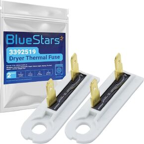 Lifetime Warranty 3392519 Dryer Thermal Fuse Pack of 2 - Replacement Part by BlueStars - Exact Fit for Whirlpool Kenmore - Replaces AP6008325 G4AP0500 3388651 694511 80005 WP3392519VP