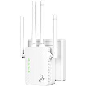 WiFi Extender Signal Booster Up to 6000sq.ft and 50+ Devices, WiFi Range Extender, Wireless Internet Repeater, Long Range Amplifier with Ethernet Port, Access Point, 1-Key Setup, Alexa Compatible
