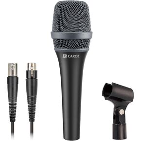 CAROL Dynamic Microphone Vocal with Super-Cardiod Unidirectional, Top Choice for Live Stage Performance Noise Cancelling AHNC Technology, P-1 Black