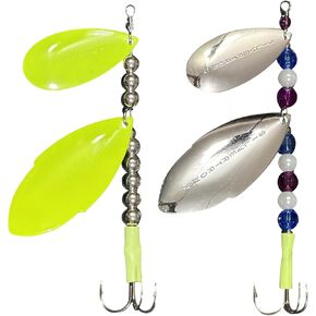 Silvertron Salmon Lures - Two(2) Pack - 5" Salmon Double Blade Lure