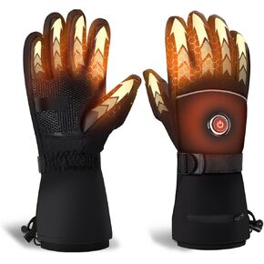 Heated Gloves for Men Women, New Upgraded Rechargeable 5V 6000mAh Heated Gloves, Touchscreen Waterproof Heating Gloves for Winter Outdoor Work Skiing Hiking Camping Hunting