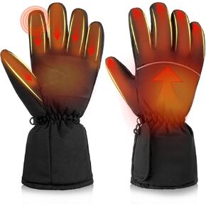 Heated Gloves for Men Women with Touch-Screen Compatible, Wind and Water Resistant Heated Glove Liners for Hiking,Snowboading,Cycling,Winter Sport and Outdoor Actitives