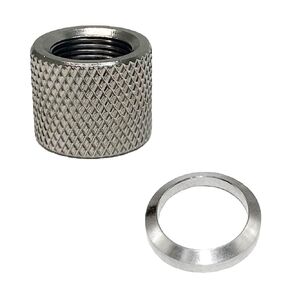 FSI 1/2" x28 Thread Protector (Stainless Steel) with 1/2-28 Crush Washer (Silver)