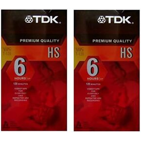 شريط فيديو فارغ VHS عالي الجودة من TDK، 6 ساعات Ep، T-120 لتشغيل الفيديو اليومي أو تسجيل الاستخدام المتكرر، عبوتان in Kuwait