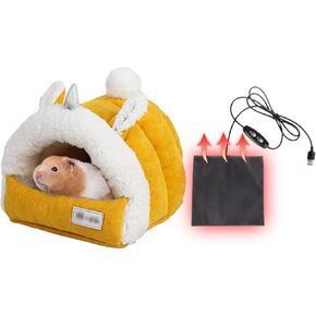 سرير شتوي مخبأ للهامستر من مانون روزا - ملحق قفص مريح للحيوانات الأليفة، وسادة تدفئة وأرجوحة معلقة، حيوانات صغيرة، طائرات شراعية سكر سورية، شنشلس، سنجاب، خنازير غينيا، فئران، أذن أرنب، أزرق L in Kuwait