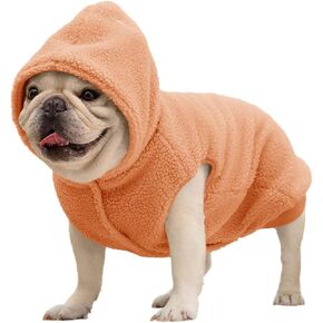 Haloumoning Dog Fleece Hoodie Clothes Puppy Winter Warm Sherpa Hooded Sweatshirt Sweater for Small Pets