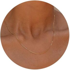 Vavily Minimalist Thin Gold Chain 18K Gold Thin Box Chain Necklace Short Small Gold Chain Choker Necklaces for Women