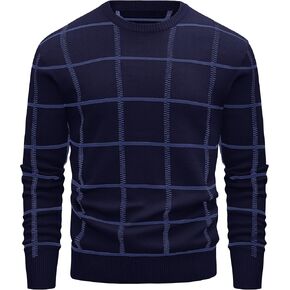 MAGCOMSEN Men's Sweaters Crewneck Casual Striped Pullover Warm Fall Winter Pullover