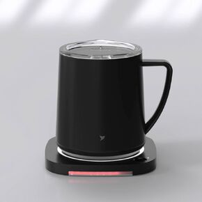 Smug V5, Temperature Control Coffee Mug Warmer & Mug & pctg Lid Set, Wireless Charging Function, Office/Home for Desk (Origin Black)