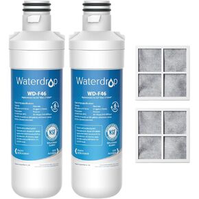 Waterdrop LT1000PC ADQ747935 Refrigerator Water Filter and Air Filter, Replacement for LG® LT1000P®, LMXS28626S, LFXS26973S, LFXS26596S, LFXS28596S, ADQ74793501, ADQ74793502 and LT120F®, 3 Combo