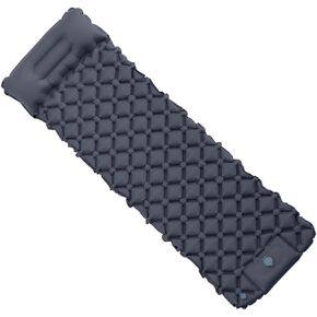 Navy Blue Foot-Pump Inflatable Sleeping Pad - Lightweight, Compact, and Waterproof Sleeping Mat for Camping, Backpacking, and Outdoor Adventures - 74.8"x22.8"x2"