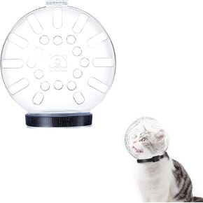 Pet Cat Astronaut Transparent Grooming Muzzle,Cat Adjustable Hood Kitten Breathable Anti Bite Mask,Safety Prevent from Cats Biting and Chewing for Small Pets Grooming (M 6.8''-9.25'')
