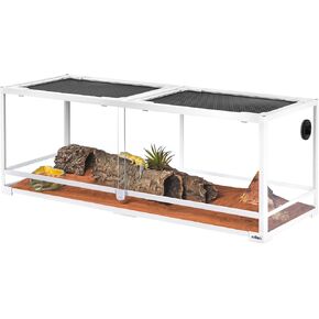 OIIBO 67 Gallon Reptile Glass Terrarium, 48" x 18" x 18" Extra-Long Reptile Tank with Sliding Front Doors Reptile Amphibians Large Enclosure with Screen Ventilation for Snake Bearded Dragon Lizard