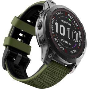 OVERSTEP Quick Fit Bands Compatible with Fenix 5X Watch Band, 26mm Soft Silicone Strap for Garmin Fenix 5X/Fenix 5X Plus/Fenix 6X/Fenix 6X Pro/Fenix 7X Smartwatch